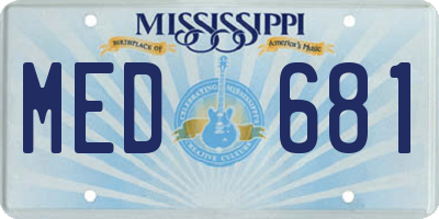 MS license plate MED681