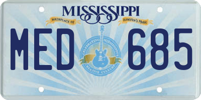 MS license plate MED685