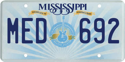 MS license plate MED692