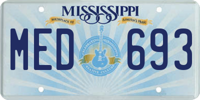 MS license plate MED693