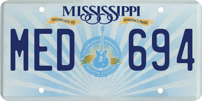 MS license plate MED694