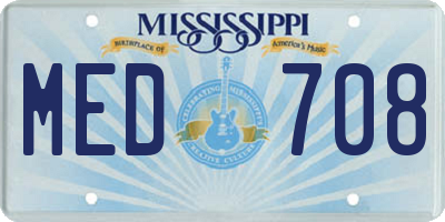 MS license plate MED708