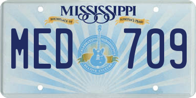 MS license plate MED709