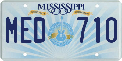 MS license plate MED710