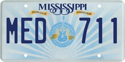MS license plate MED711