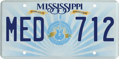 MS license plate MED712