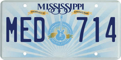 MS license plate MED714
