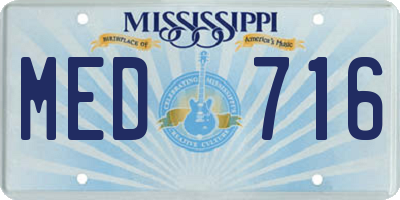 MS license plate MED716