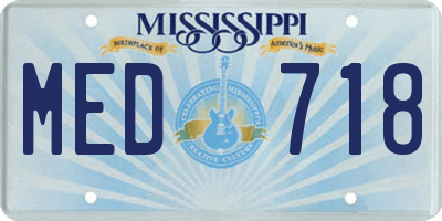 MS license plate MED718