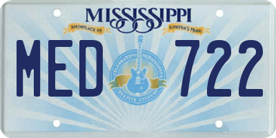 MS license plate MED722