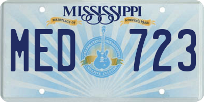 MS license plate MED723