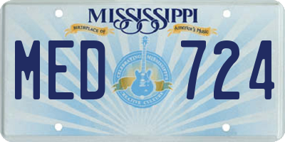 MS license plate MED724