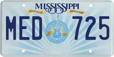 MS license plate MED725
