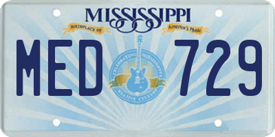 MS license plate MED729