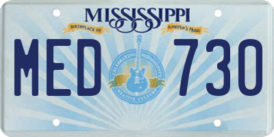 MS license plate MED730