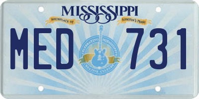 MS license plate MED731