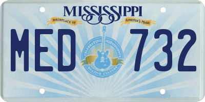 MS license plate MED732