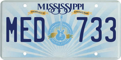 MS license plate MED733