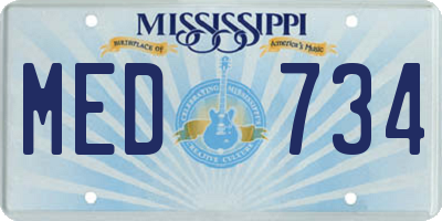 MS license plate MED734