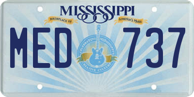 MS license plate MED737