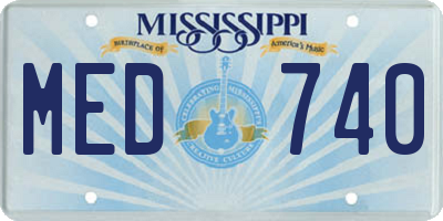 MS license plate MED740