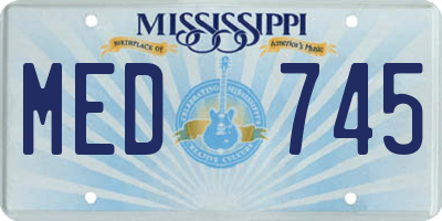 MS license plate MED745