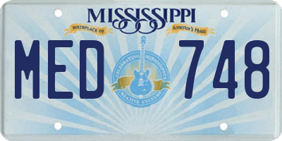 MS license plate MED748