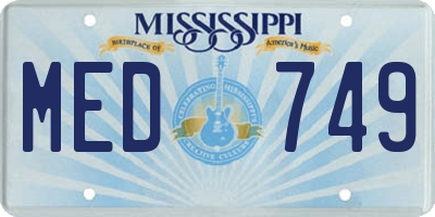 MS license plate MED749