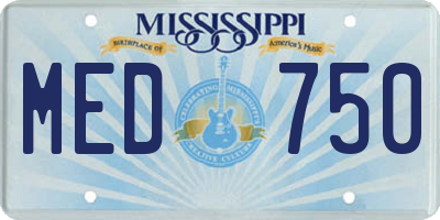 MS license plate MED750