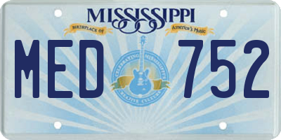 MS license plate MED752