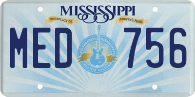 MS license plate MED756