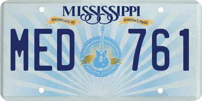 MS license plate MED761