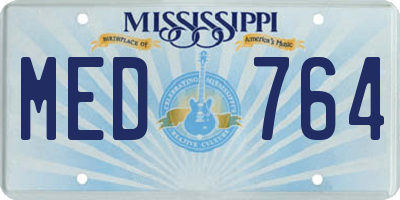 MS license plate MED764