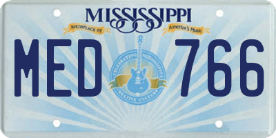MS license plate MED766