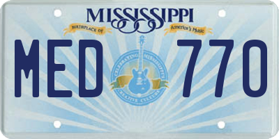 MS license plate MED770