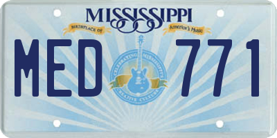 MS license plate MED771