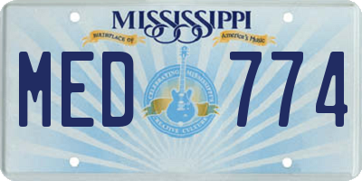 MS license plate MED774