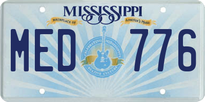MS license plate MED776