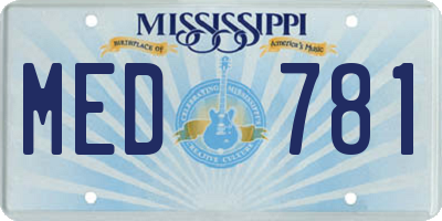 MS license plate MED781