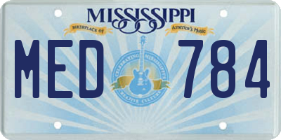 MS license plate MED784