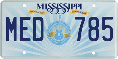 MS license plate MED785