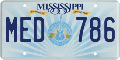 MS license plate MED786