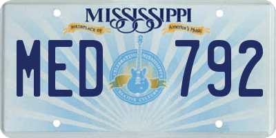MS license plate MED792