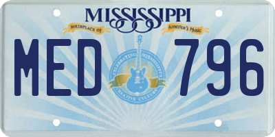MS license plate MED796