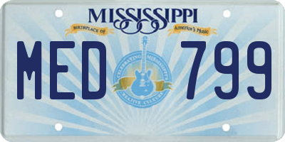 MS license plate MED799