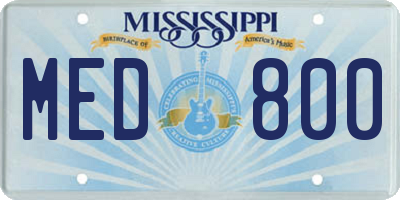MS license plate MED800