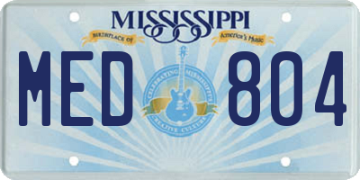 MS license plate MED804