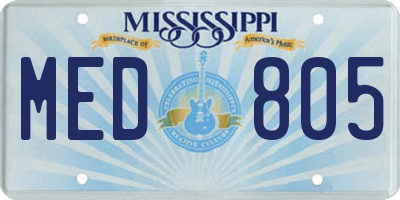 MS license plate MED805