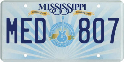 MS license plate MED807
