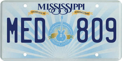 MS license plate MED809